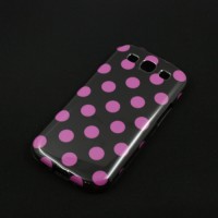 Case Preta com Poá Roxa - Galaxy S3 