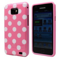 Case Rosa com Poá Branco - Galaxy S2